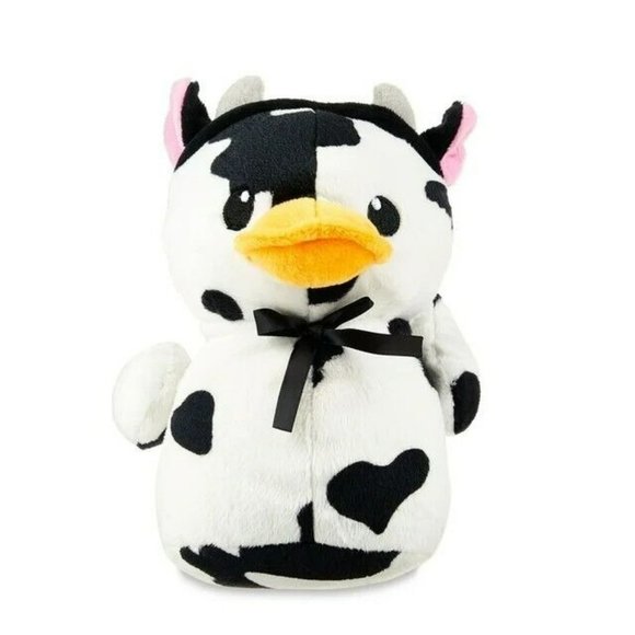 Rubber Ducky Cow Print Easter Plush 7" Black & White Stuffed Animal - Picture 1 of 14